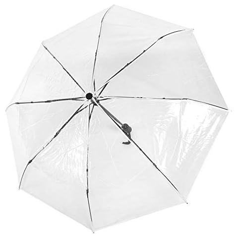 Clear Umbrella,Portable Transparent Umbrella Automatic Lightweight Folding Easy Carrying for Men and Women of All Ages (White) Cover