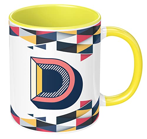Image of 3D Colorful Alphabet Letter D Printed Coffee Mug For Girls Boys Friends Love Kids Best Gift For Birthday Anniversary Initial Letter D (Microwave Safe Ceramic Tea Coffee Mug-350ml) - ABV3TM2 209