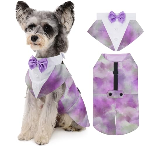 Kuoser Dog Tuxedo, Dog Suit and Bandana Set, Dogs Costume with D-Ring