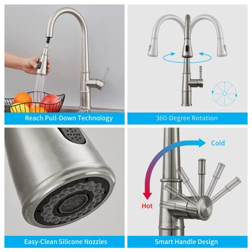 Robinet de cuisine extractible pivotant à 360° pour évier monotrou haute performance - 5