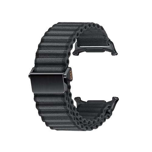 [PLYYQZM] �ɍ��� Sam su ng Galaxy Watch 7 Ultra 47mm �N�C�b�N�t�B�b�g�u���X���b�g�p�i�C�����҂݃��C�h�E�F�[�u���[�v�X�|�[�c�o���h�ɓK��(Dark gray (black button))