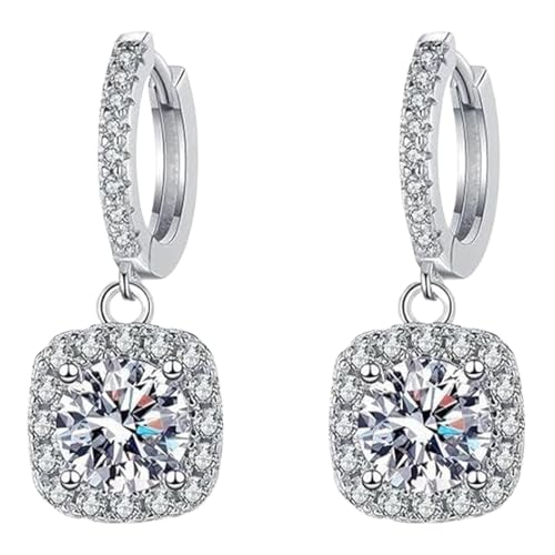 Pendientes de aro de plata de ley 925 para mujer, a la moda, para bodas, novias, regalo para su madre, hipoalergénicos, hélice, tragus, ligeros, transparentes, colgantes, elegantes, gruesos, con clip