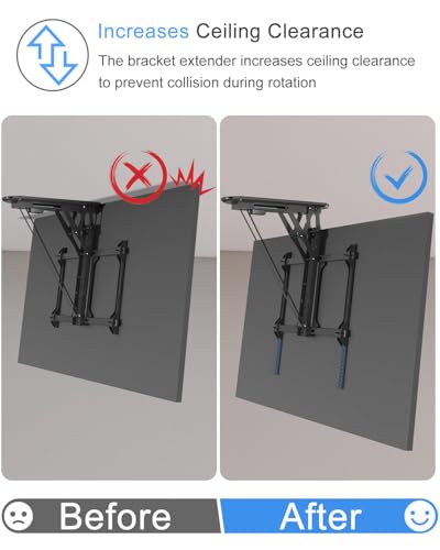 Image of IFCASE Steel VESA Extension Brackets for TV Ceiling /Wall Mounts, Adjustable Heavy Duty Vertical VESA Extender Replacement Bracket (Black)