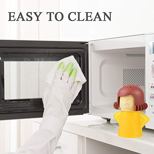 Image of Angry Mom Microwave Cleaner - Angry Mom Mad Creay Mama Microwave Oven Cleaner High Temperature Steam Cleaning Equipment Tool Easily Crud Steam Cleans Add Vinegar and Water for Kitchen (Yellow)