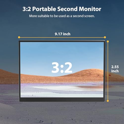 Image of 10.5 inch Portable Monitor 1920x1280 IPS Screen, 420 nits Brightness USB C Portable Gaming Monitor for Laptop PC Phone Mac Steam Deck, with Smart Cover & Speakers, Travel Second Screen for Work