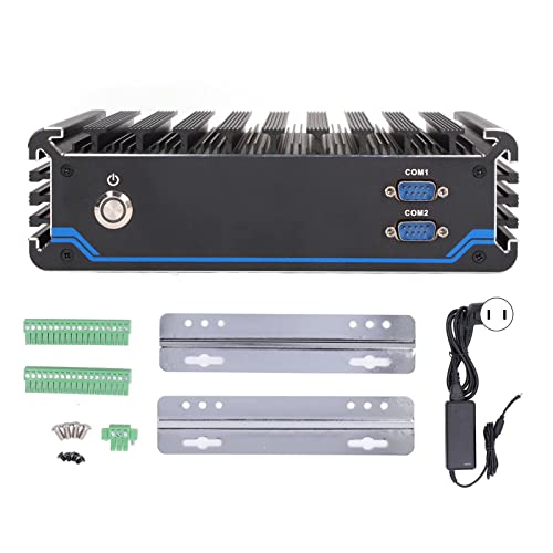 FTVOGUE 100-240V Industrial Computer 4 Way POE Port Good Heat Dissipation Industrial PC Mini Computer(US Plug), Industrial Computer