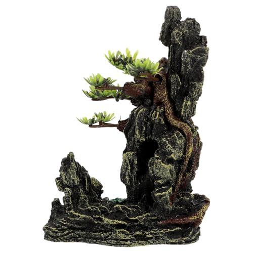 lurrose リアルな樹脂製爬虫類用枝ディスプレイ 安定ベース付き 水槽装飾に ビアードドラゴン カエル 爬虫類タンクアクセサリー