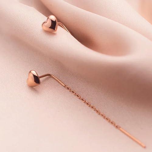 Boucle d'oreille argent 925 de créateur avec cœur pendant - 4