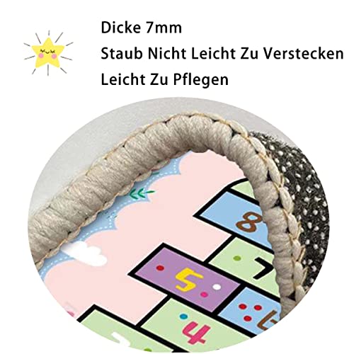 FODELIUY Hopscotch Rug, Kids Rugs for Playroom Kid's Play Mat, Cute Indoor or Outdoor Play Carpet for Children, Fun - Image 3