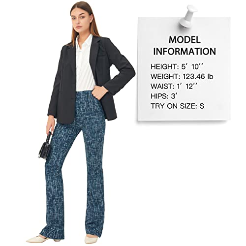 Xelorna Dress Yoga Pants For Women Work Bootcut Yoga Pants Stretchy Business Casual Slacks With 6 Pockets, Blue Green White Plaid, L #TOP1