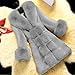 Clearance Women's Faux Fur Cropped Jacket 2023 Fall Winter Fashion Soft Long Sleeve Open Front Fluffy Short Coat Gray