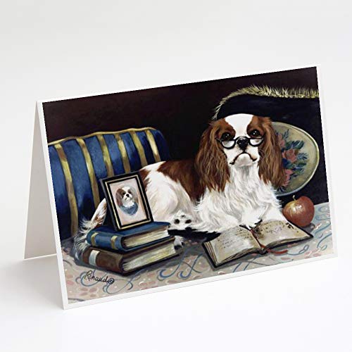 Caroline's Treasures PPP3255GCA7P Cavalier Spaniel Perfect Student Greeting Cards and Envelopes Pack of 8 Blank Cards with Envelopes Whimsical A7 Size 5x7 Blank Note Cards