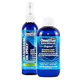 OmniBlue Ocean Minerals 8oz & OceanPower Topical Spray 6oz | Pure Magnesium | 70+ Trace Minerals | No Additives | Complete Mineral Replenishment