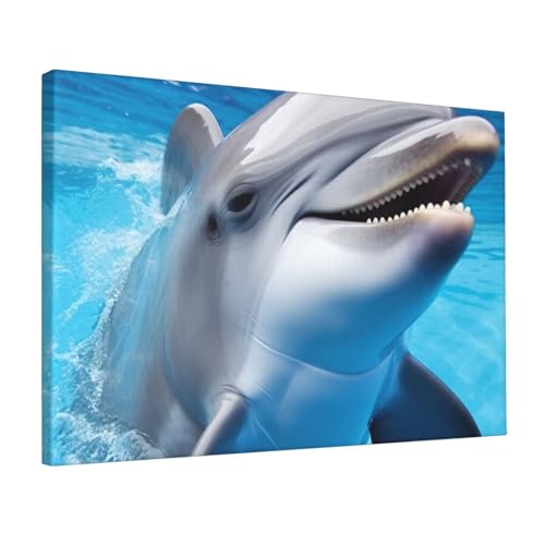 Impression dauphin sur toile de qualite superieure 30,5x45,7 cm NKQSOAUH