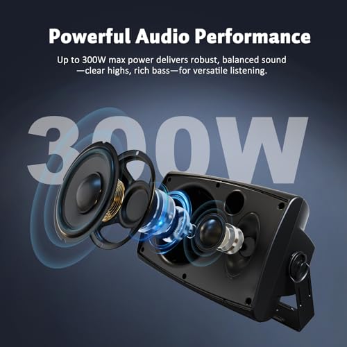 STUDIOFINIX 8-Inch 600W Outdoor Bluetooth Speakers Waterproof Wired, Wall-Mount Waterproof Speaker System Ideal for Large Spaces (Commercial Areas, Spacious Backyards, Auditorium) by STUDIOFINIX - Image 3