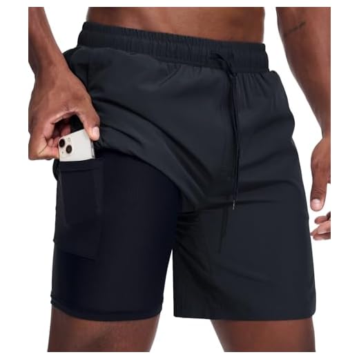 Danfiki Herren Sport Shorts Laufshorts 2 in 1 Schnell Kurze Hose Running Gym Athletic Outdoor Marathon Workout Trainingsshorts mit Reißverschlusstasch