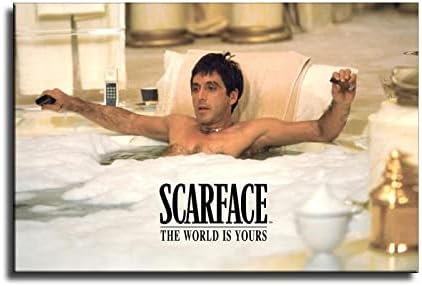 IZM Scarface Al Pacino Tony Montana Bathtub Canvas Art Poster and Wall Art Picture Print Modern Family Bedroom Decor Posters 16x24inch(40x60cm)