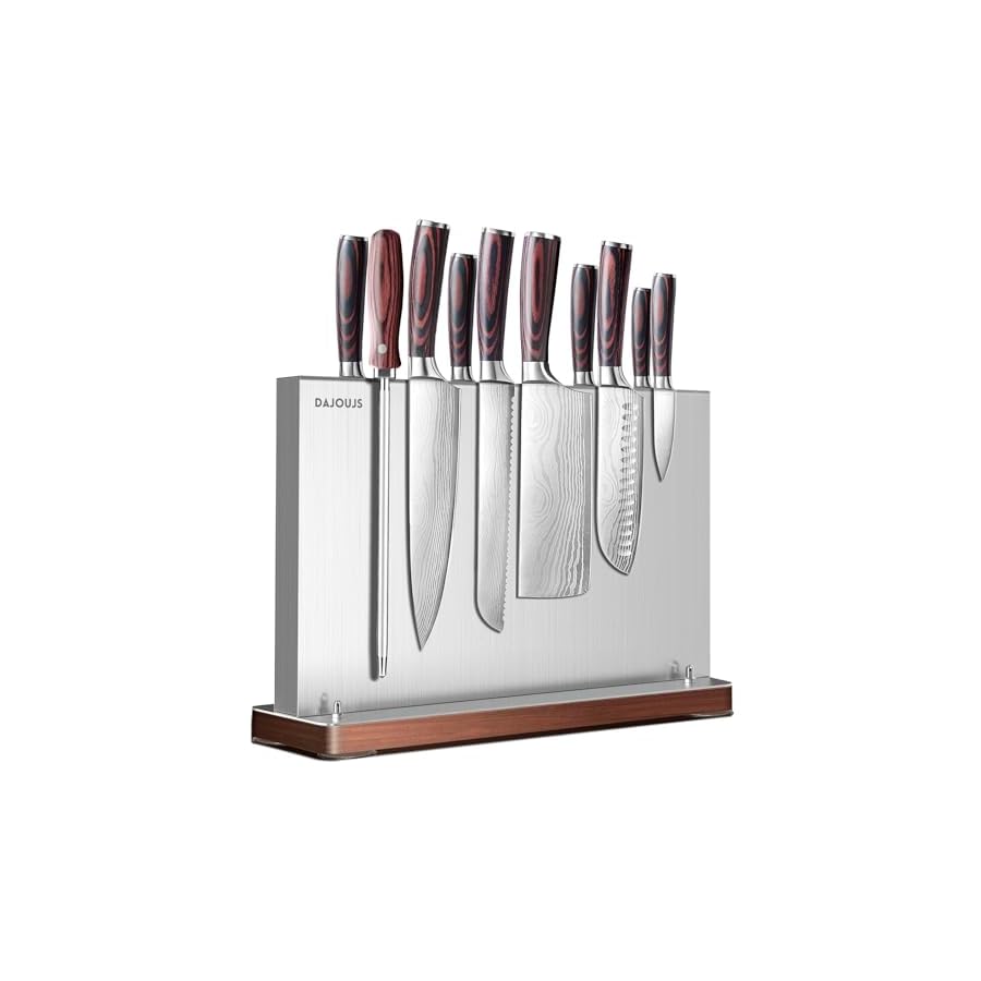 Stainless Steel Magnetic Knife Block without Knives
