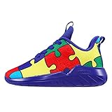Soulsfeng Kids Autism Awareness Shoes Puzzle Blue Boys Girls Running Athletic Walking Tennis Sneakers Little Kid 1.5