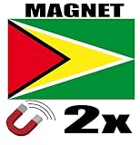SAFIRMES Guyana Magnet-Flagge, 6 x 3 cm, Kühlschrankmagnet, Guyana