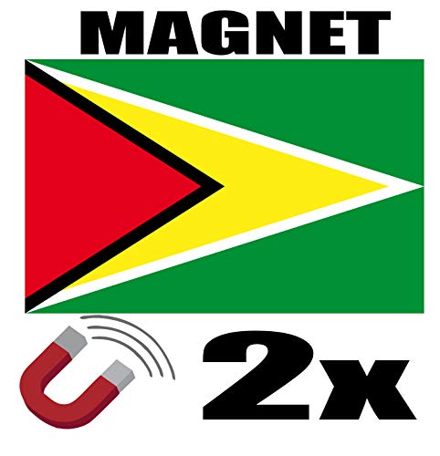 SAFIRMES Guyana Magnet-Flagge, 6 x 3 cm, Kühlschrankmagnet, Guyana