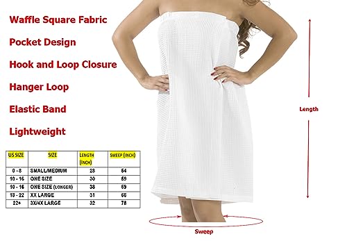 Image of BY LORA Womens Lightweight Waffle Spa Wrap Towel, Quick-Dry Body, Multi Colors