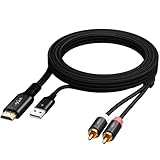 Mygatti Câble convertisseur audio HDMI ARC/eARC vers 2RCA 192 kHz unidirectionnel 1 m - Extracteur stéréo L/R alimenté par USB pour TV vers home cinéma - Amplificateur de système / anciens