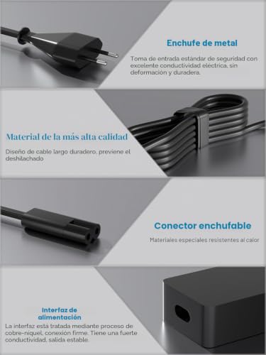 Adaptador Surface Dock 15V 6A de 90W compatible con Microsoft Surface Book 1661 y 1749 5