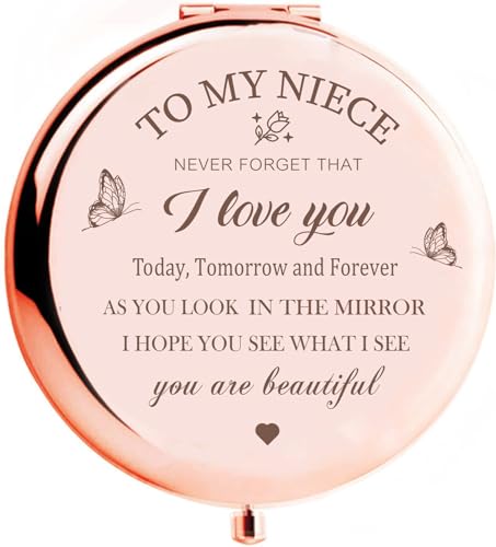 KGKAIMIZL Niece Compact Mirror - Makeup Mirror Gifts for Niece from Aunt, Birthday &...