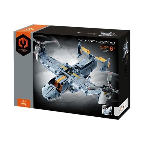 Dakott STEM Mechanical Transmission Engineering Building Toy, Osprey Airplane Building Blocks Take Apart Toy, 346 Pcs DIY Building Kit, Learning Engineering Construction Toys Cover