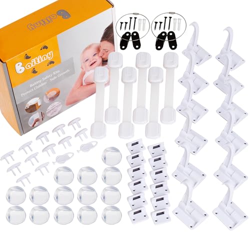 Image of Baby Proof Kit, 58 Packs Baby Proofing Kit Essentials Child Proofing Appliance with Cabinet Locks, Corner Guards and Outlet Covers - All-in-one Super Value Child Proof Kit