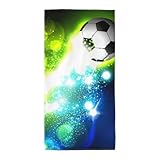 JEJEA Asciugamani da bagno con stampa di palloni da calcio, leggeri e ad asciugatura rapida, super morbidi e assorbenti, perfetti per il bagno