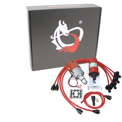 DRAGON FIRE Performance Electronic Ignition Upgrade Kit Distributor Plug Wire Set High Output Coil for 1953-1979 VW Beetle Thing Ghia Bus Oem Fit Kit-VW009