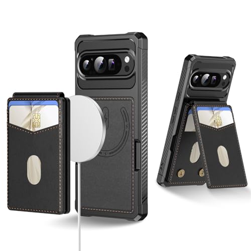 Coque Google Pixel 7A étui portefeuille cuir rigide antichoc noir - 2