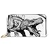 Produktbild JHGFG Mode Handtasche Reißverschluss Brieftasche Hand gezeichnet Brüllen Dinosaurier Vektor Telefon Kupplung Geldbörse Abendkupplung Blockieren Leder Brieftasche Multi Card Organizer