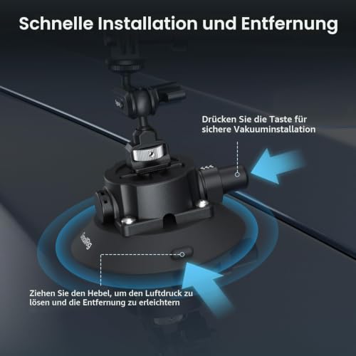 SMALLRIG 4,5" Suction Cup Mount mit Kugelkopf-Zauberarm – Ansicht 5