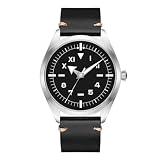 Boyarca Pilot Watch Men's Aviator Wrist Watch Japan Automatic Movement Retro Mechanical Watches Stainless Steel Case with Luminous Waterproof (Black California Dial)