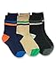 Jefferies Socks Boys Fashion Crew Socks 6 Pair Pack (Small, Diamond/Stripe)