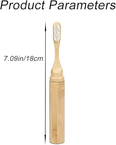 Miniatura 4 de Cepillo de dientes de viaje de bambú para cepillos de dientes, kit de soporte para cepillo de dientes plegable, portátil, cerdas suaves para