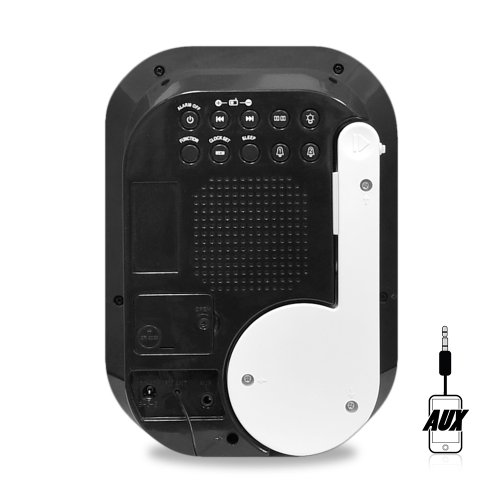 Premium Digital Alarm Clock Fm Radio, Aux Mp3 Player Input, Led Nightlight & Dual Alarm Mode | Extra Loud Option | 12/24 Hours, Backup Battery In Case Of Power Failure, Snooze, Sleep Timer #TOP3