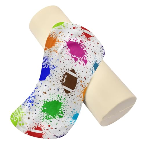 PYBUG 5.5x17 Inch Cylinder Bolster Pillow with Removable Washable Cover – Slow Memory Foam Bed Pillow for Head, Neck, Back & Legs, Round Cervical Roll, American-Football