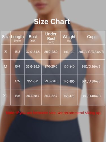 Image of YEOREO Women Halter Sports Bra Light Support V Neck Padded Strappy Open Back Workout Gym Tops