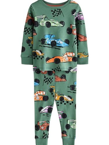 NEXT Jungen Kuscheliger Pyjama, einzeln Green Race Car 110-116