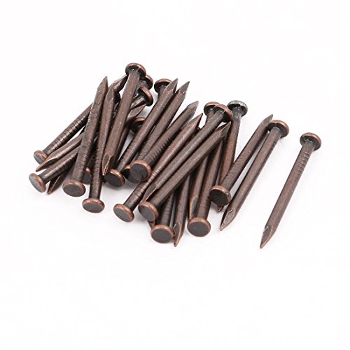 Aexit 2mmx25mm Carbon fastener Steel Point Tip Cement Nail Copper Tone 20pcs Model:54as290qo389