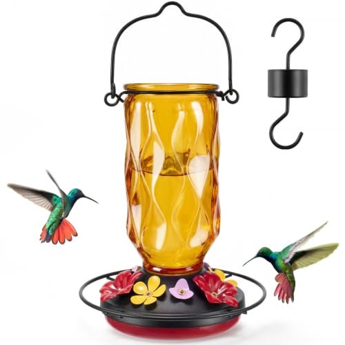 Kingsyard Glass Hummingbird Feeder with 9 Ports