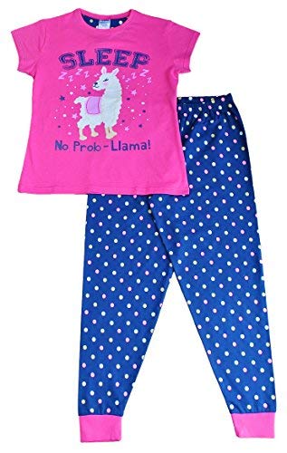 Pyjama long pour fille avec inscription « Sleep No Prob-Llama » Rose 9-16 ans, rose, 13-14 ans Cover