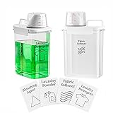 [2 Pack] Laundry Detergent Dispenser for Laundry Room Organization and Storage,61 Oz Laundry Soap Dispenser,Liquid Laundry Detergent Dispenser with 4 Removable Labels,BPA Free & PET Plastic,Clear