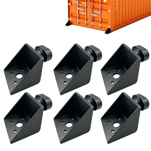 6 Pack Heavy Duty Triangular Container Side Twist Lock Tie-Down & Ground Anchors, Hot-Dipped Galvanized & Alloy Steel w/Full Bevel, Secure Door Brackets for 20/40ft Sea/Freighter & Rail Containers by NULTRUMA - Used condition - US$113.83