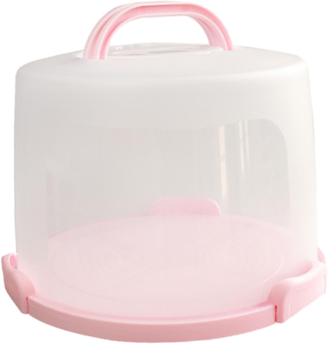Cake Carrier with Lid and Handle Cupcake Container Round Cake Cover Portable Cake Box for Doughnuts Vegetables Desserts Party, 10 in