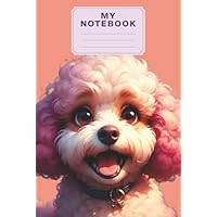 Happy Poodle Notebook: Cute Dog Graph Paper Journal for Kids